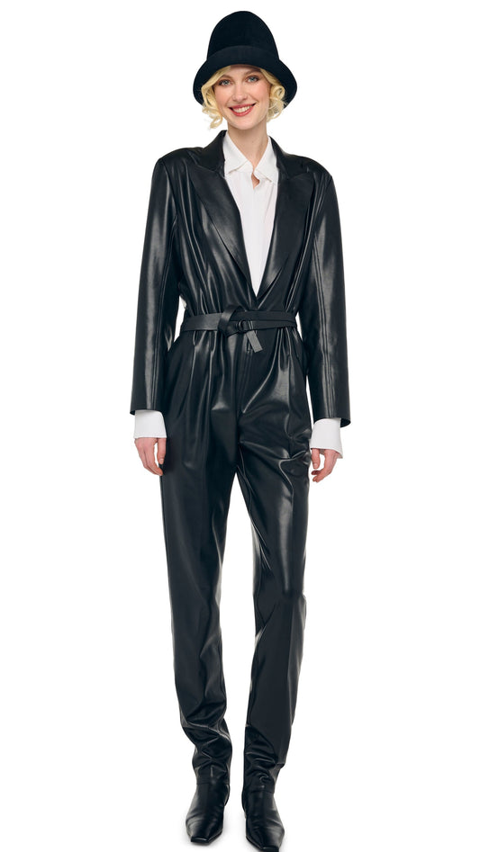 Norma Kamali EASY FIT SINGLE BREASTED TAPERED LEG JUMPSUIT