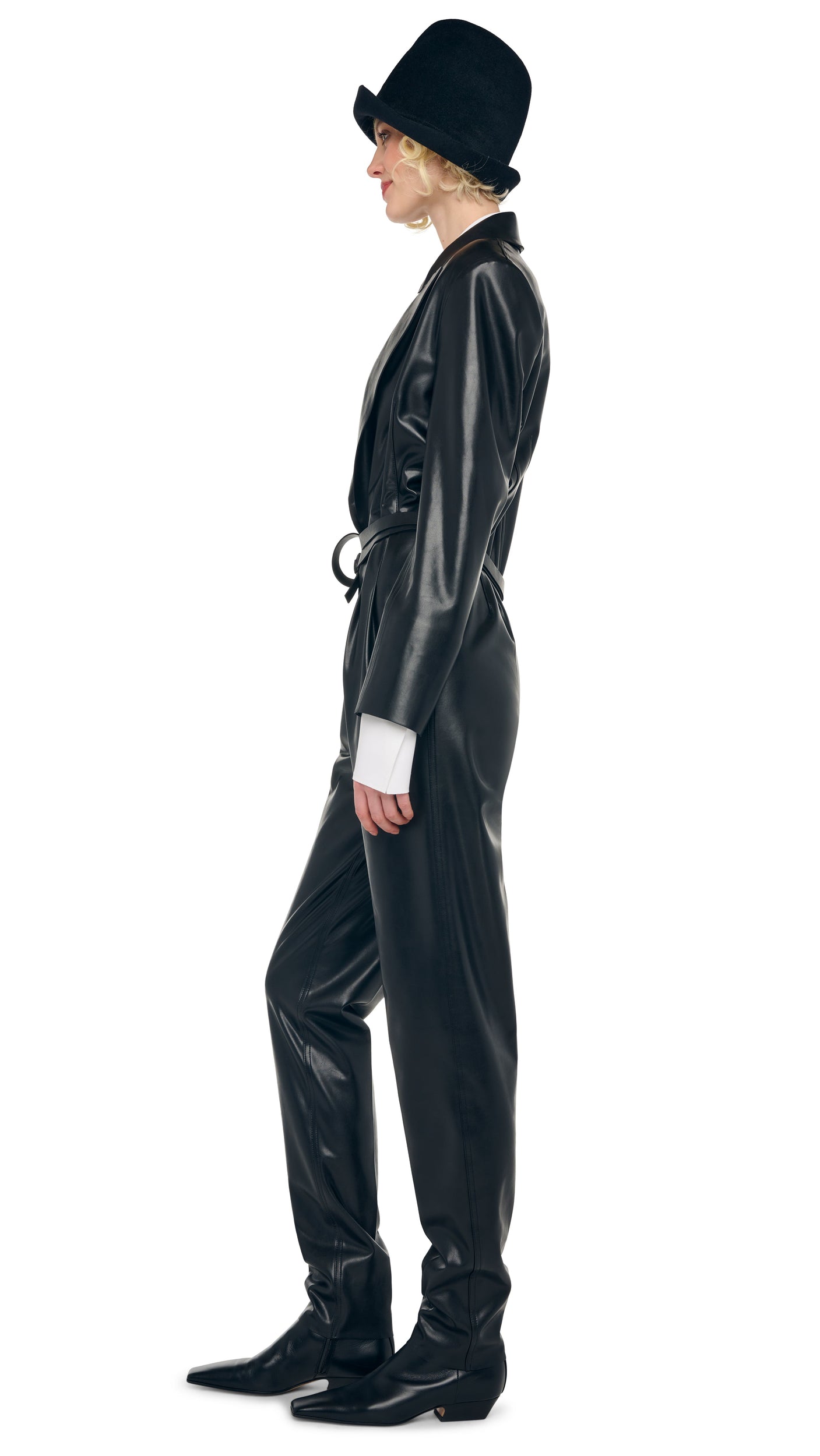 Norma Kamali EASY FIT SINGLE BREASTED TAPERED LEG JUMPSUIT