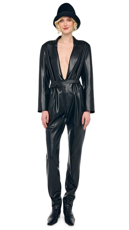 Norma Kamali EASY FIT SINGLE BREASTED TAPERED LEG JUMPSUIT