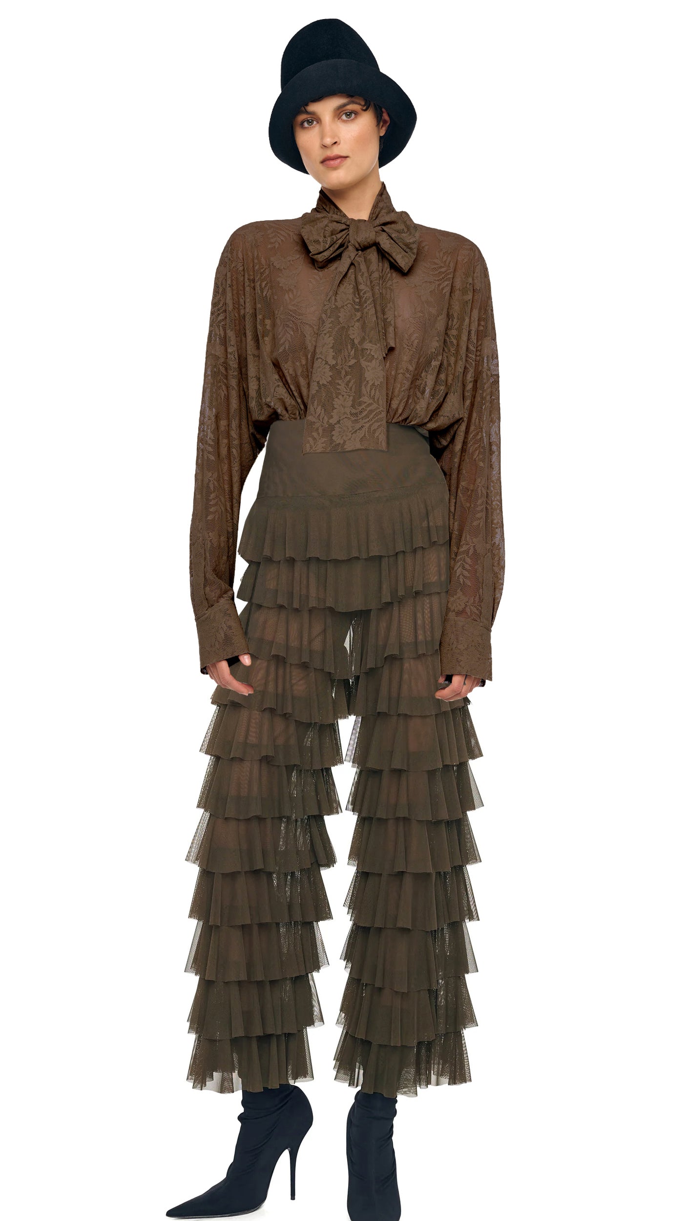 Norma Kamali SUPER OVERSIZED BF NK SHIRT BODYSUIT W/ BOW