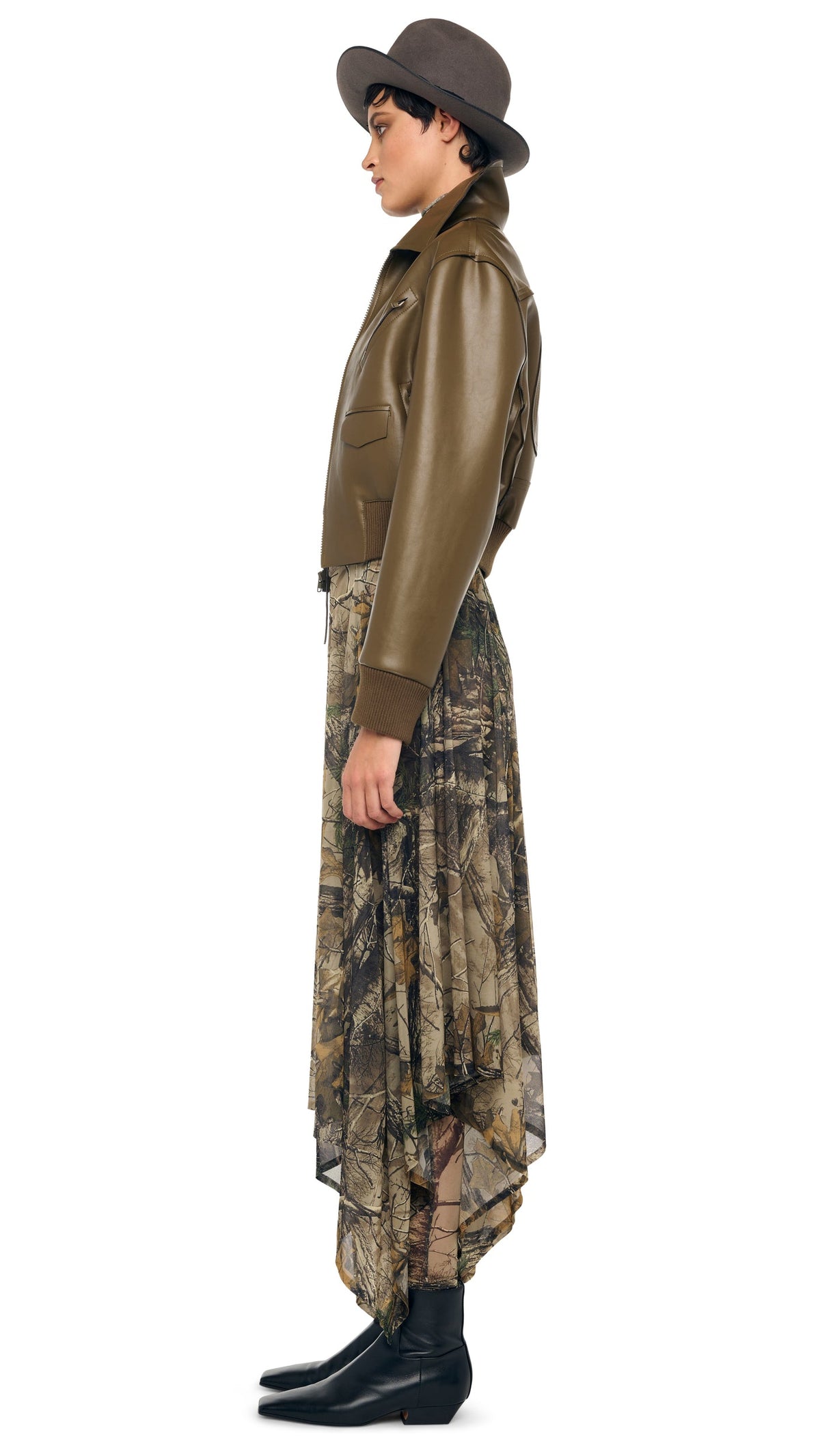 Norma Kamali MENS ZIP FRONT CLASSIC CROPPED JACKET