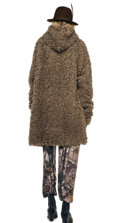 Norma Kamali OS RAGLAN SLEEVE ZIP FRONT HOODED JACKET