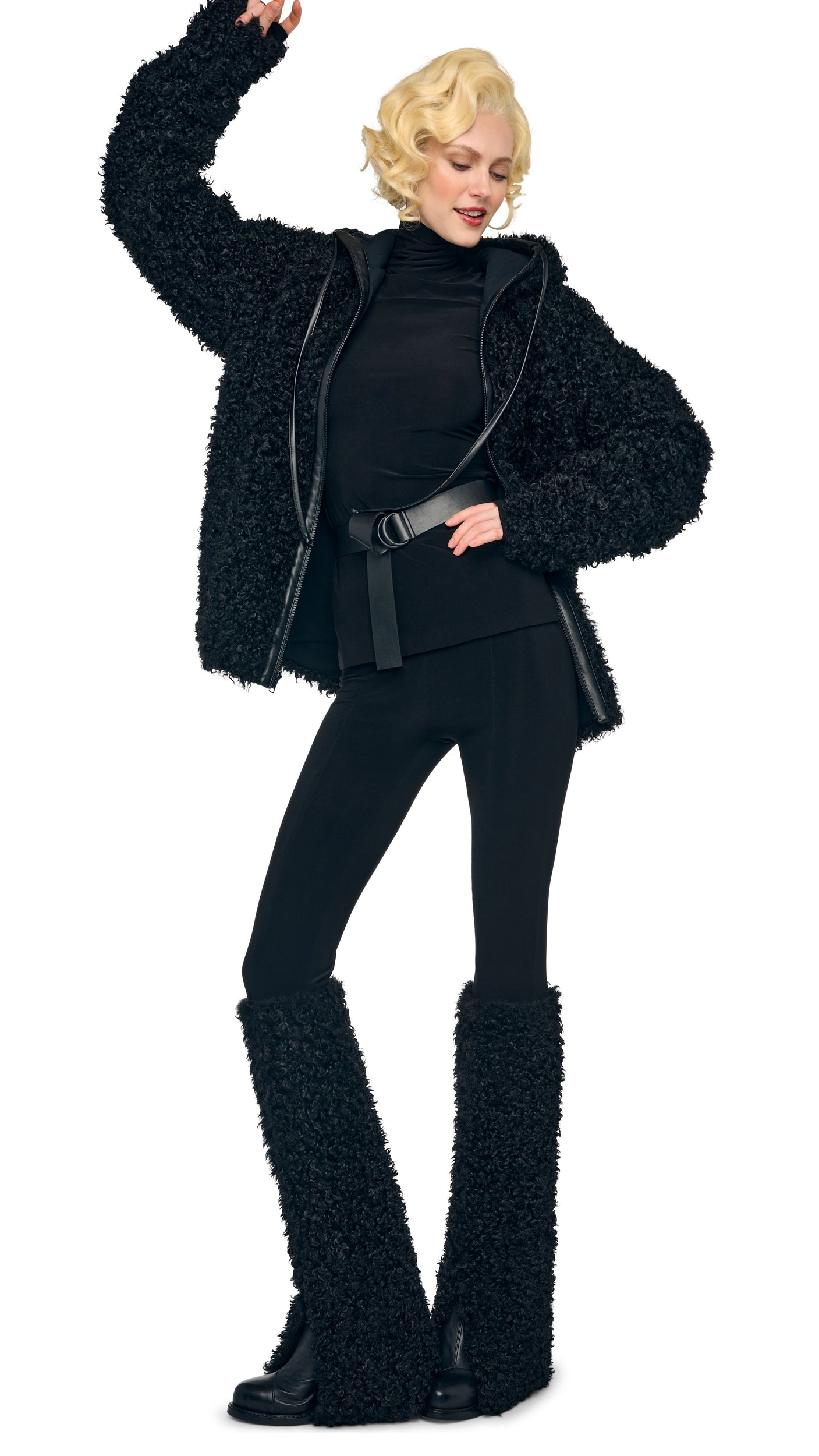 Norma Kamali OS RAGLAN SLEEVE ZIP FRONT HOODED JACKET