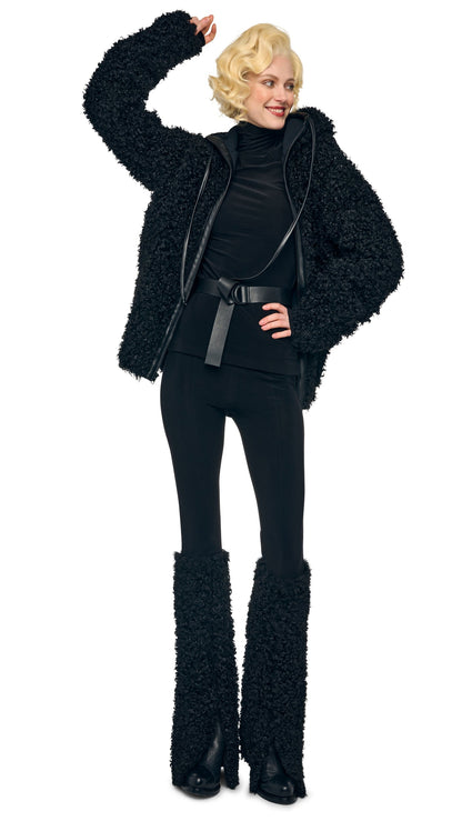 Norma Kamali OS RAGLAN SLEEVE ZIP FRONT HOODED JACKET