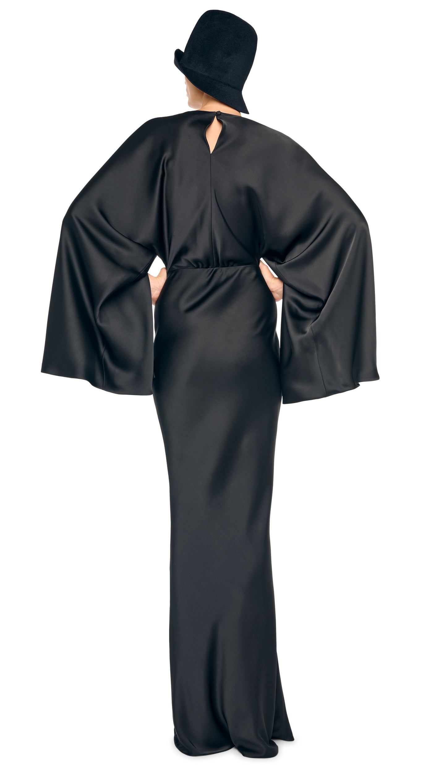 Norma Kamali REVERSE OBIE GOWN LONG SLEEVE