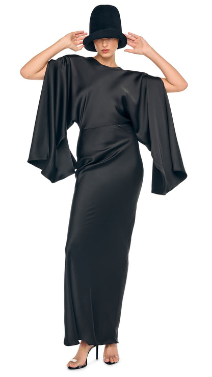 Norma Kamali REVERSE OBIE GOWN LONG SLEEVE