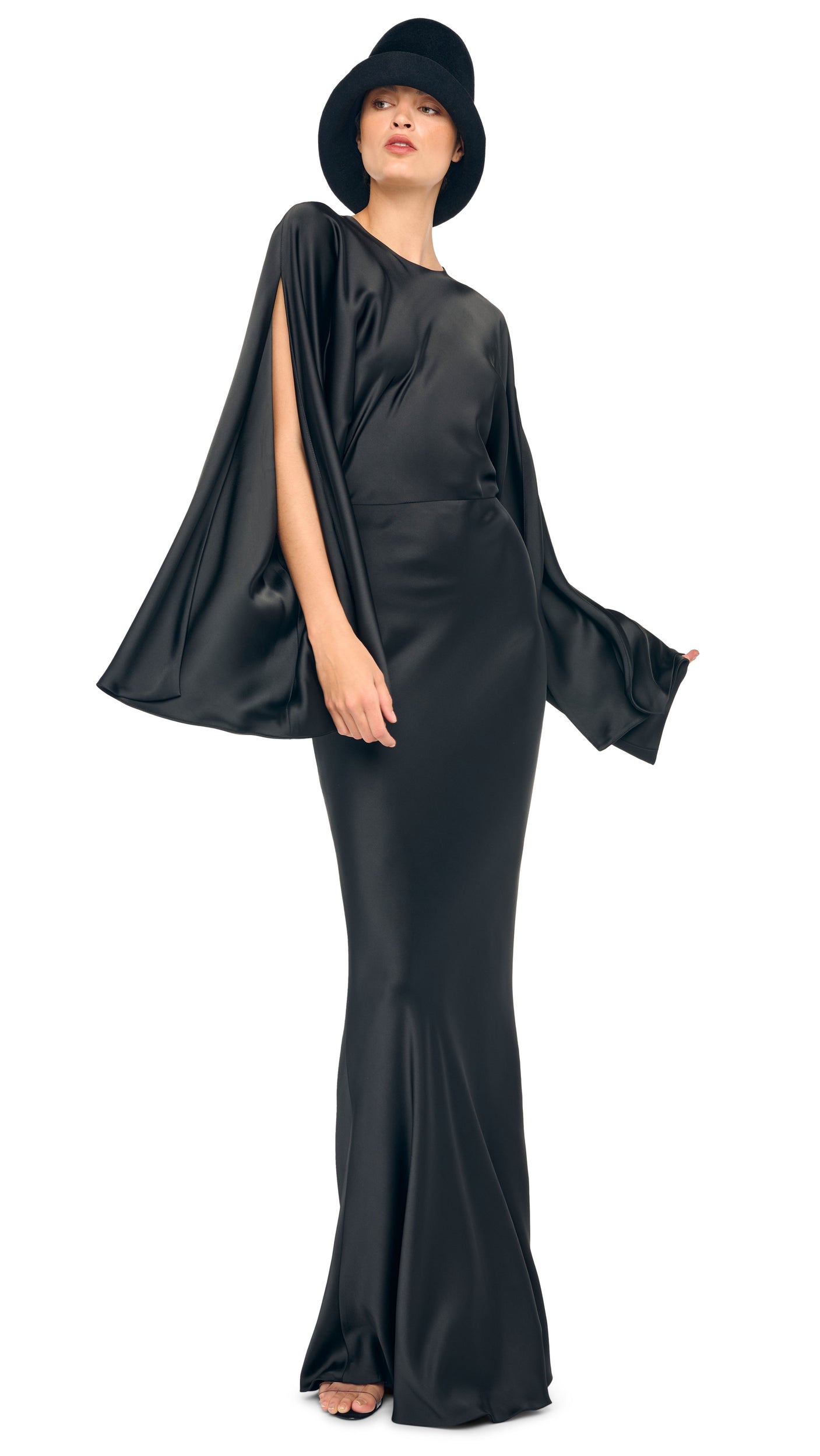 Norma Kamali REVERSE OBIE GOWN LONG SLEEVE