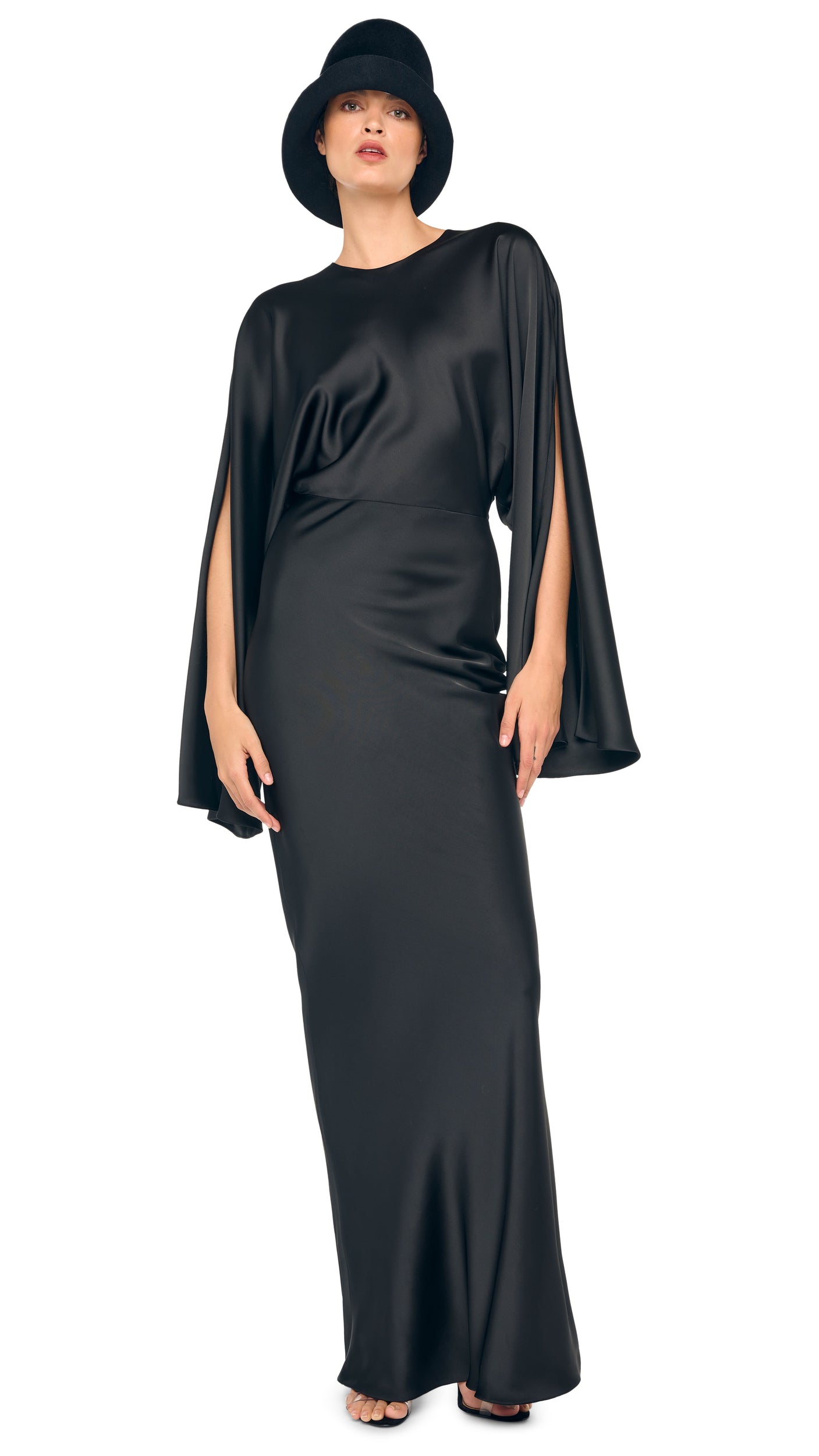 Norma Kamali REVERSE OBIE GOWN LONG SLEEVE