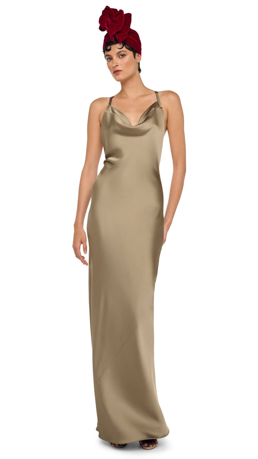 Norma Kamali CROSS BACK BIAS GOWN