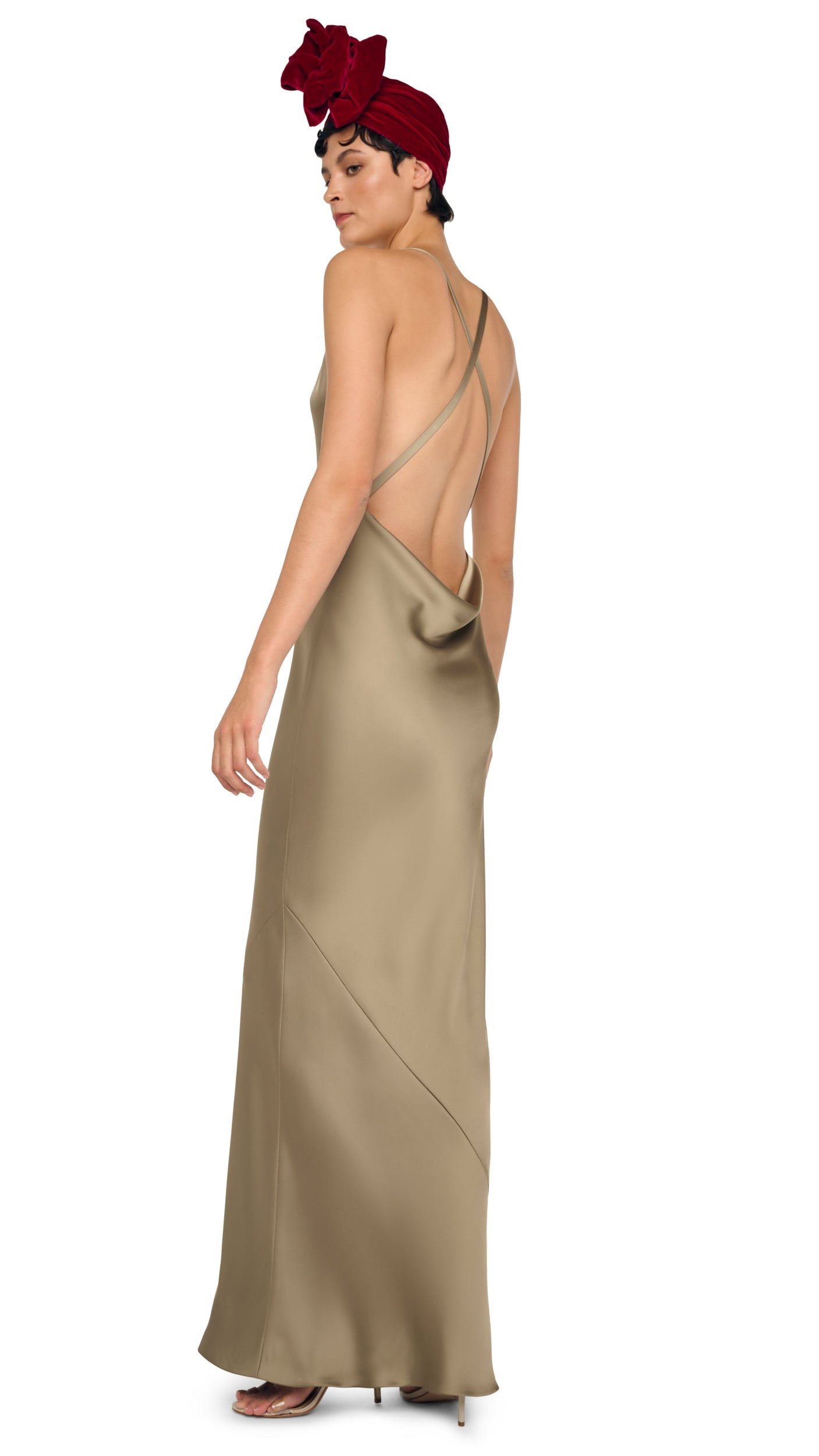 Norma Kamali CROSS BACK BIAS GOWN
