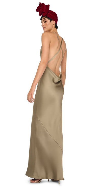 Norma Kamali CROSS BACK BIAS GOWN