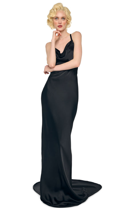 Norma Kamali CROSS BACK BIAS GOWN W/ TRAIN