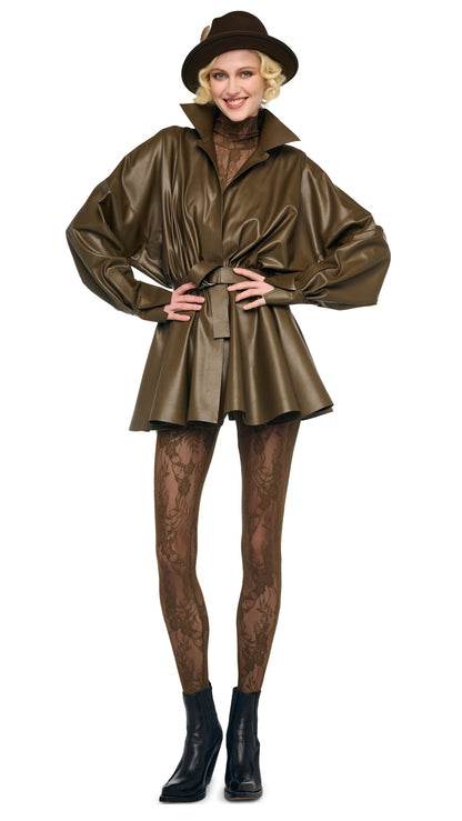 Norma Kamali SUPER OS BF NK SHIRT FLARED MINI DRESS