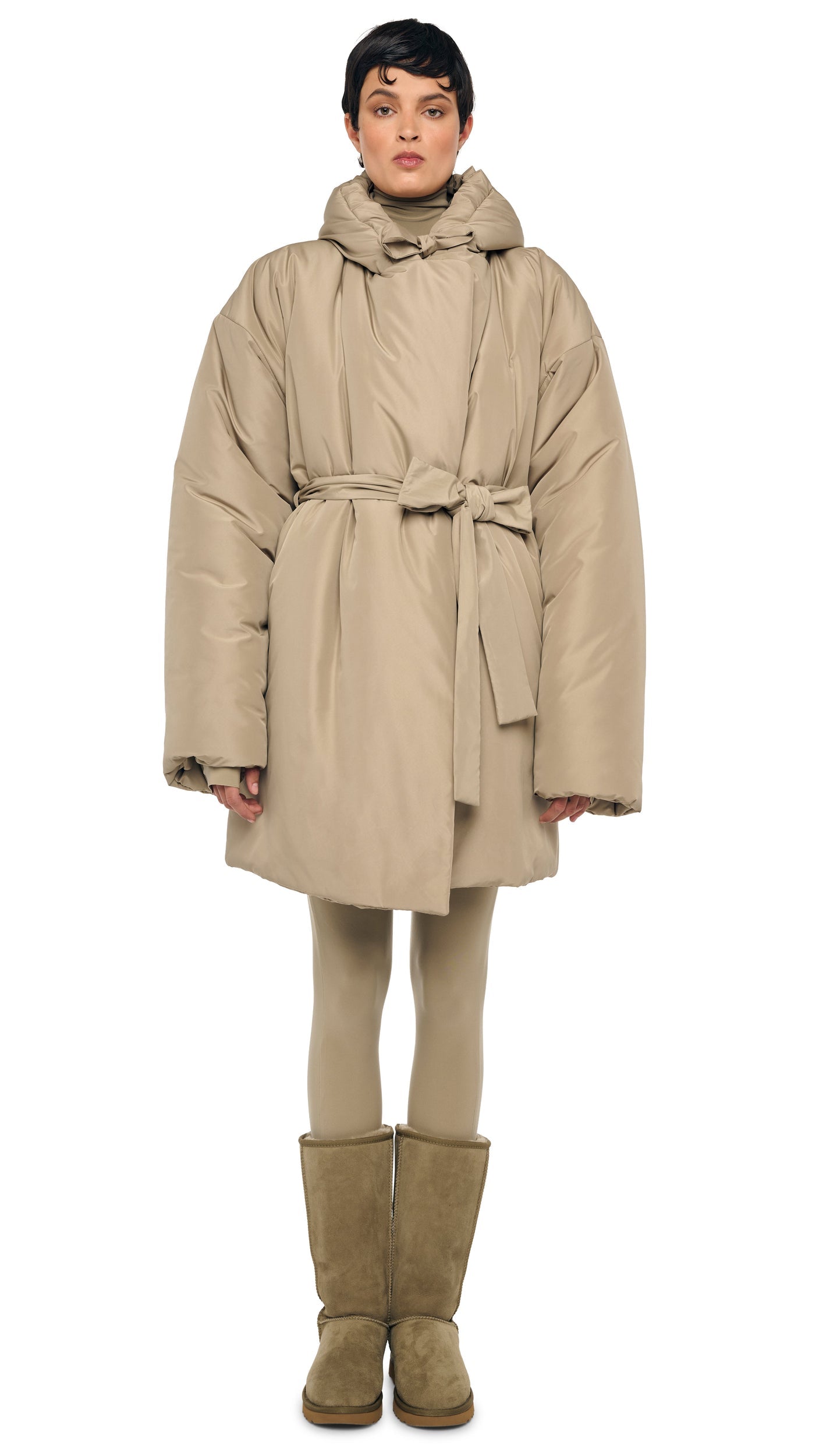 Norma Kamali HOODED SLEEPING BAG COAT TO KNEE