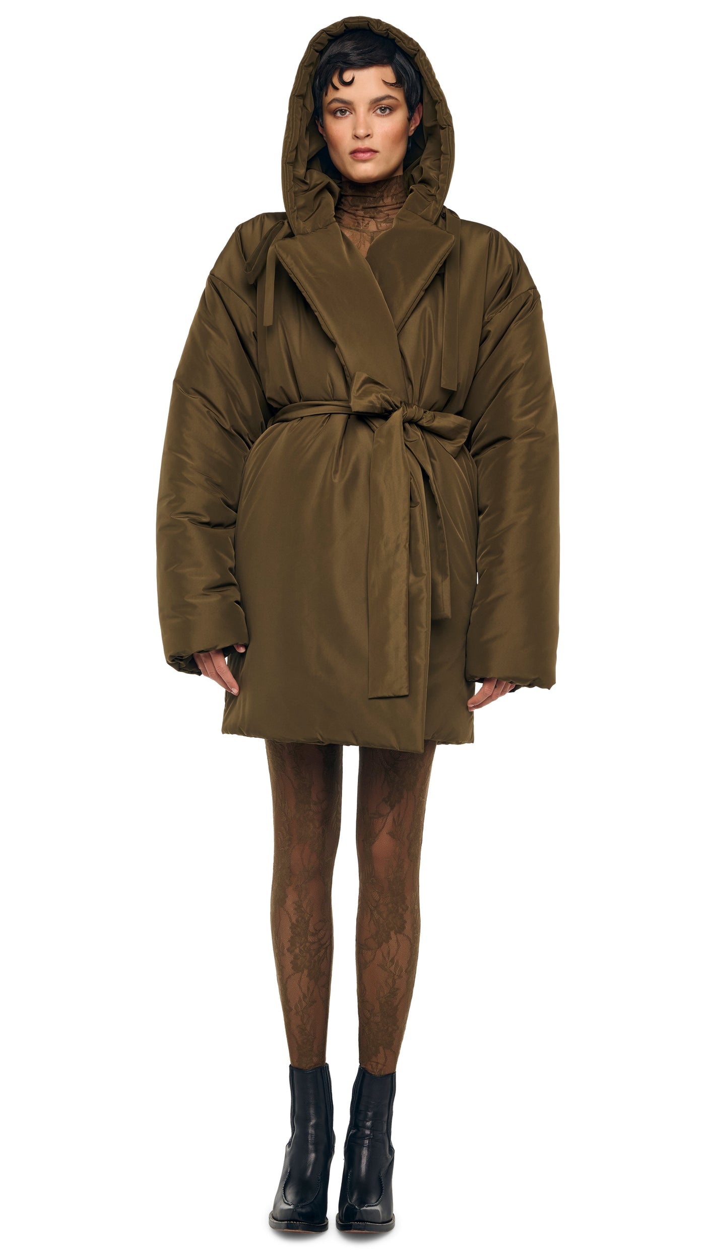 Norma Kamali HOODED SLEEPING BAG COAT TO KNEE