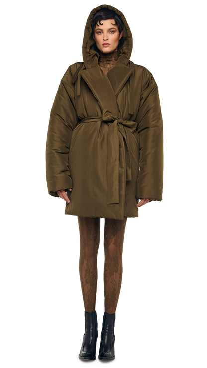 Norma Kamali HOODED SLEEPING BAG COAT TO KNEE