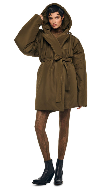 Norma Kamali HOODED SLEEPING BAG COAT TO KNEE