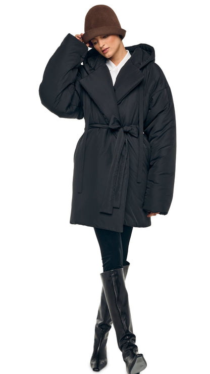 Norma Kamali HOODED SLEEPING BAG COAT TO KNEE