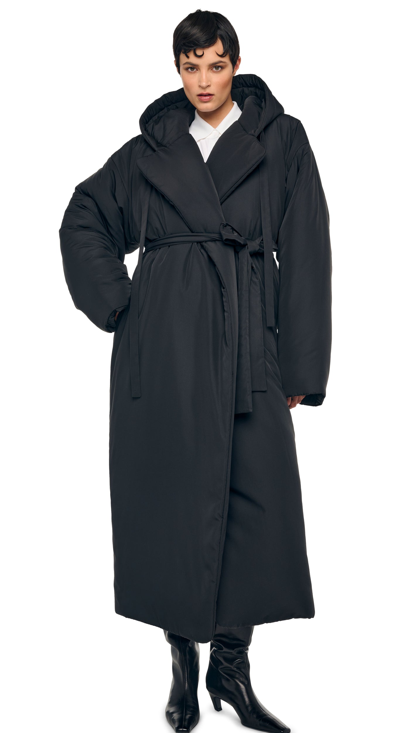 Norma Kamali HOODED SLEEPING BAG COAT LONG