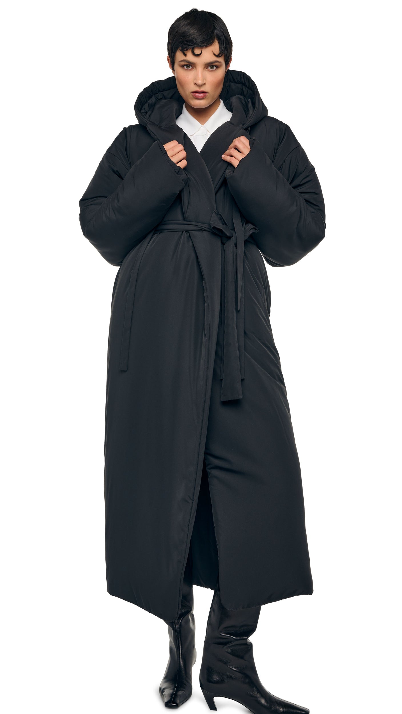 Norma Kamali HOODED SLEEPING BAG COAT LONG
