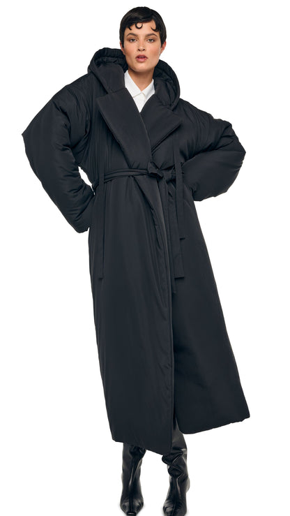 Norma Kamali HOODED SLEEPING BAG COAT LONG