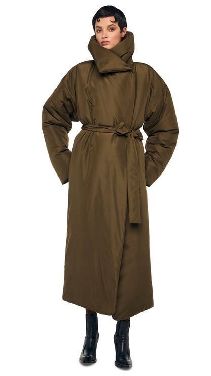 Norma Kamali HIGH COLLAR SLEEPING BAG COAT LONG