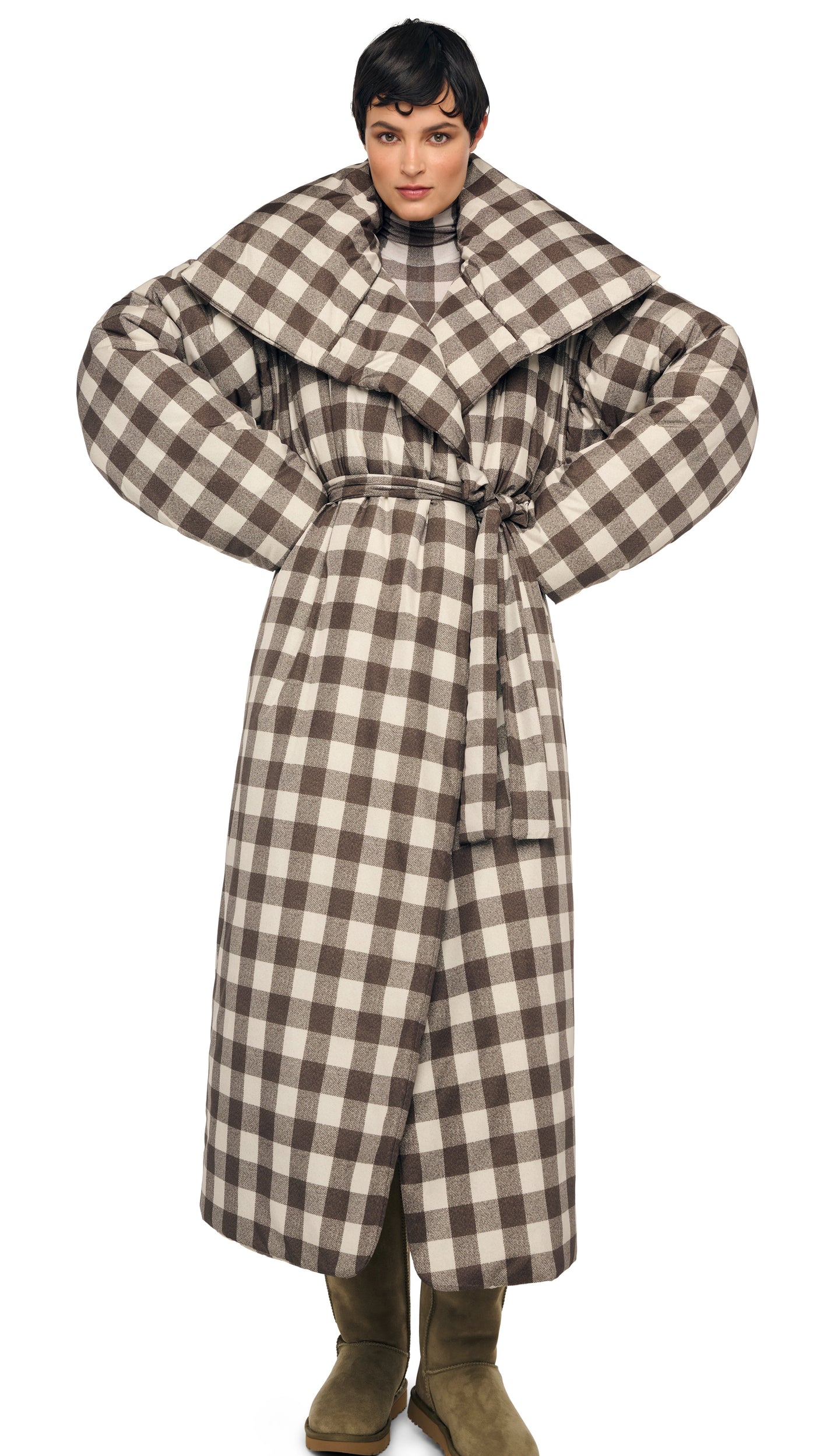 Norma Kamali HIGH COLLAR SLEEPING BAG COAT LONG