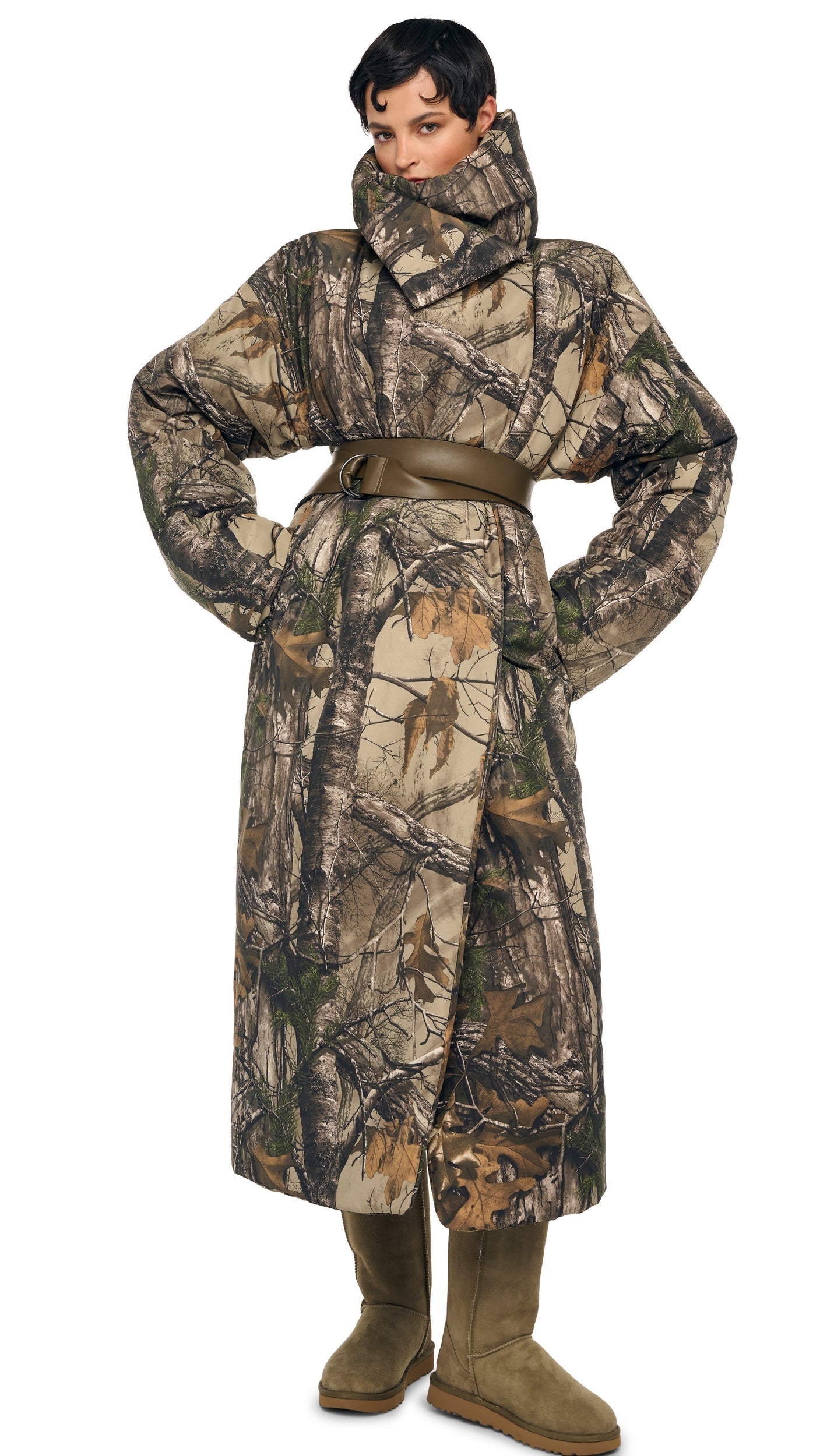 Norma Kamali HIGH COLLAR SLEEPING BAG COAT LONG