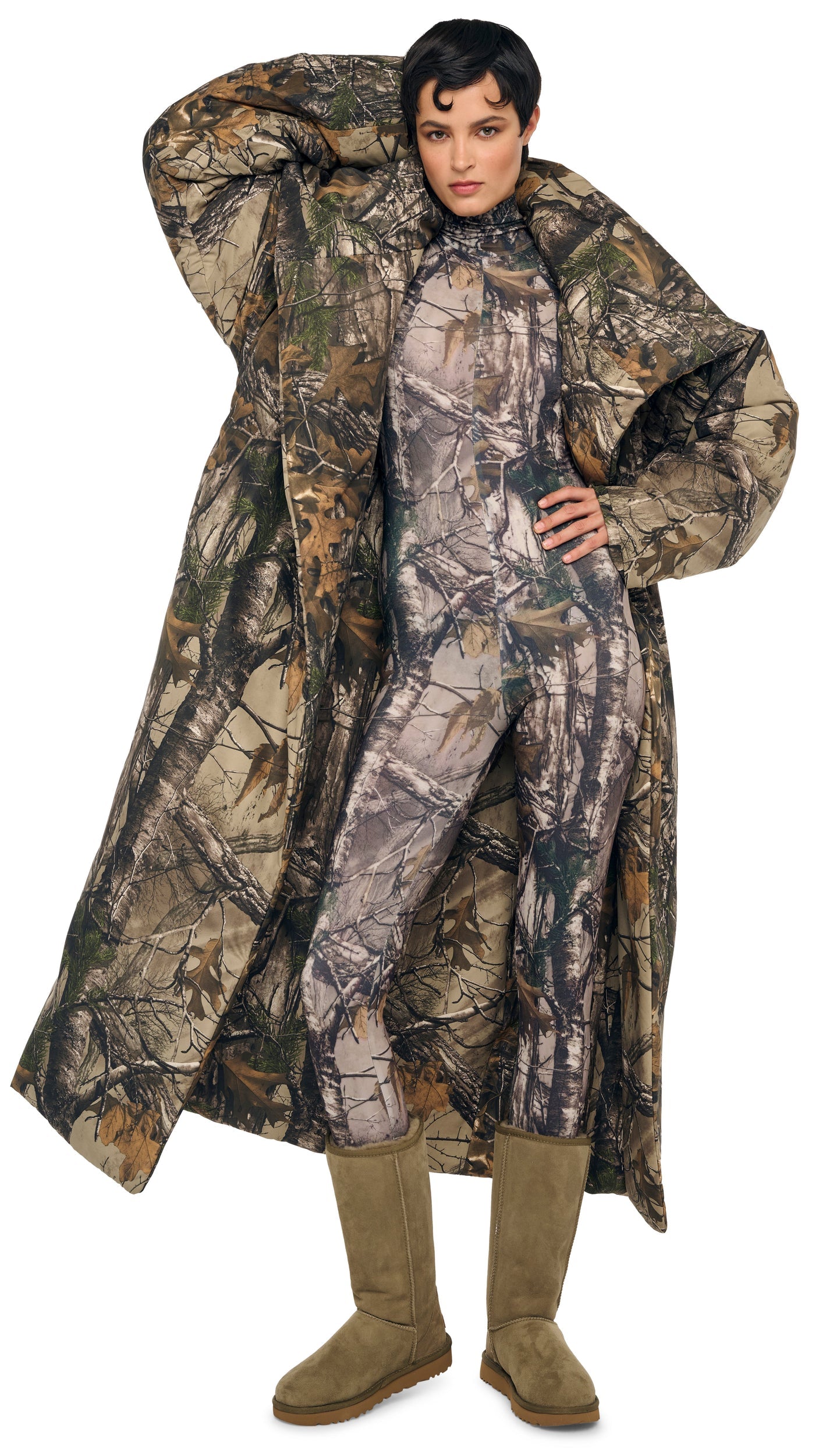 Norma Kamali HIGH COLLAR SLEEPING BAG COAT LONG