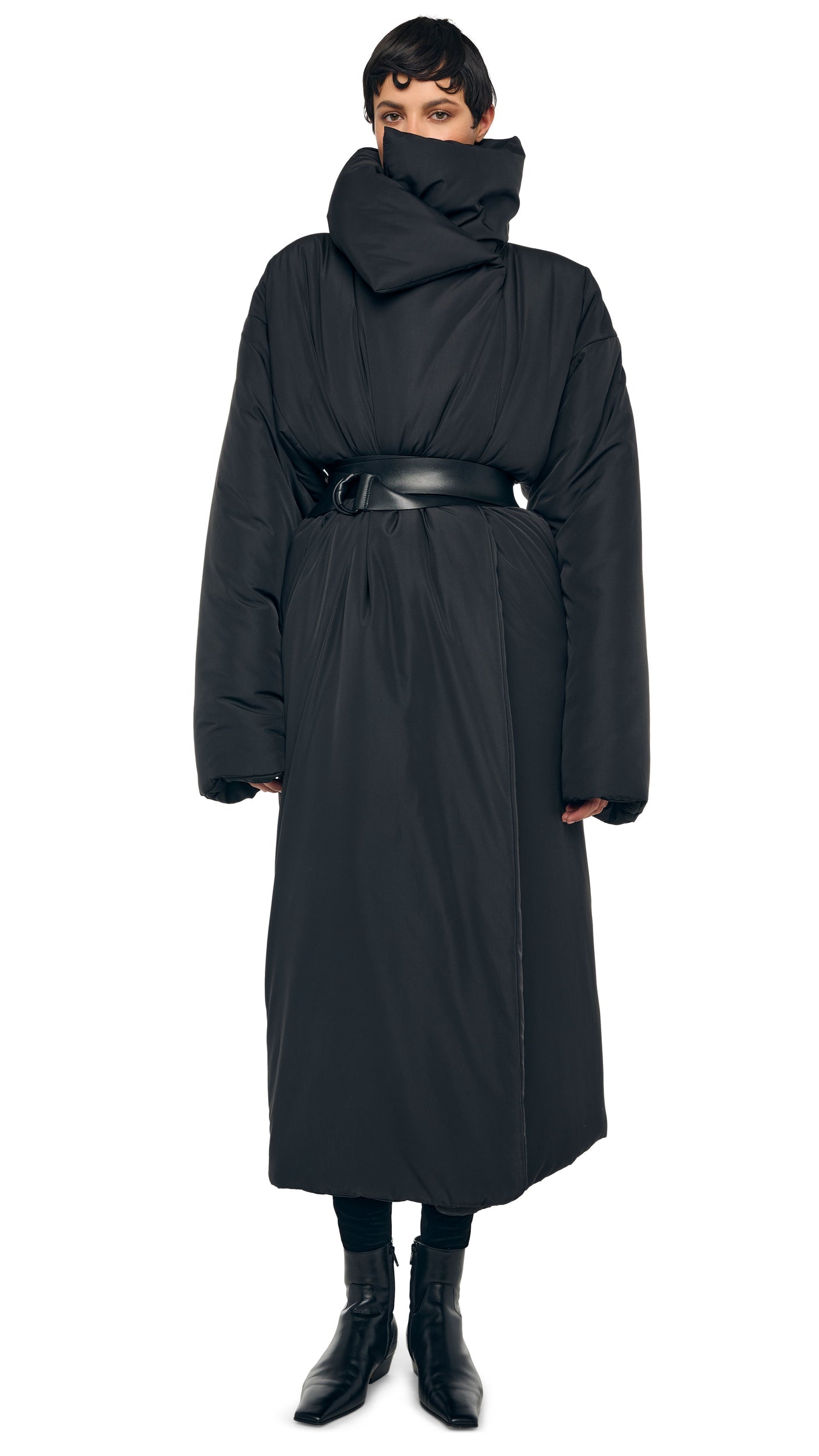 Norma Kamali HIGH COLLAR SLEEPING BAG COAT LONG