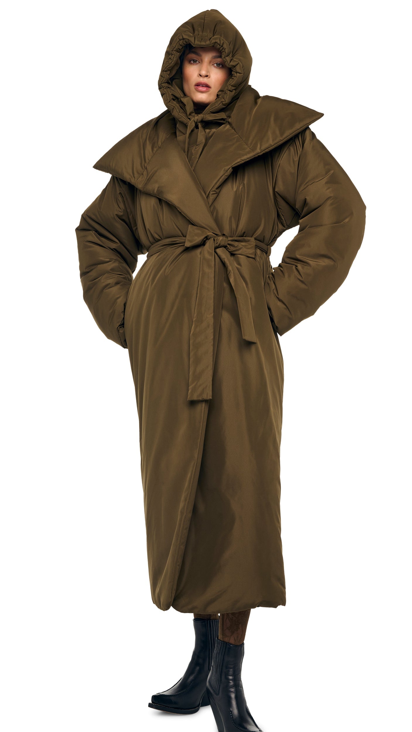 Norma Kamali HIGH COLLAR OS BF SLEEPING BAG COAT