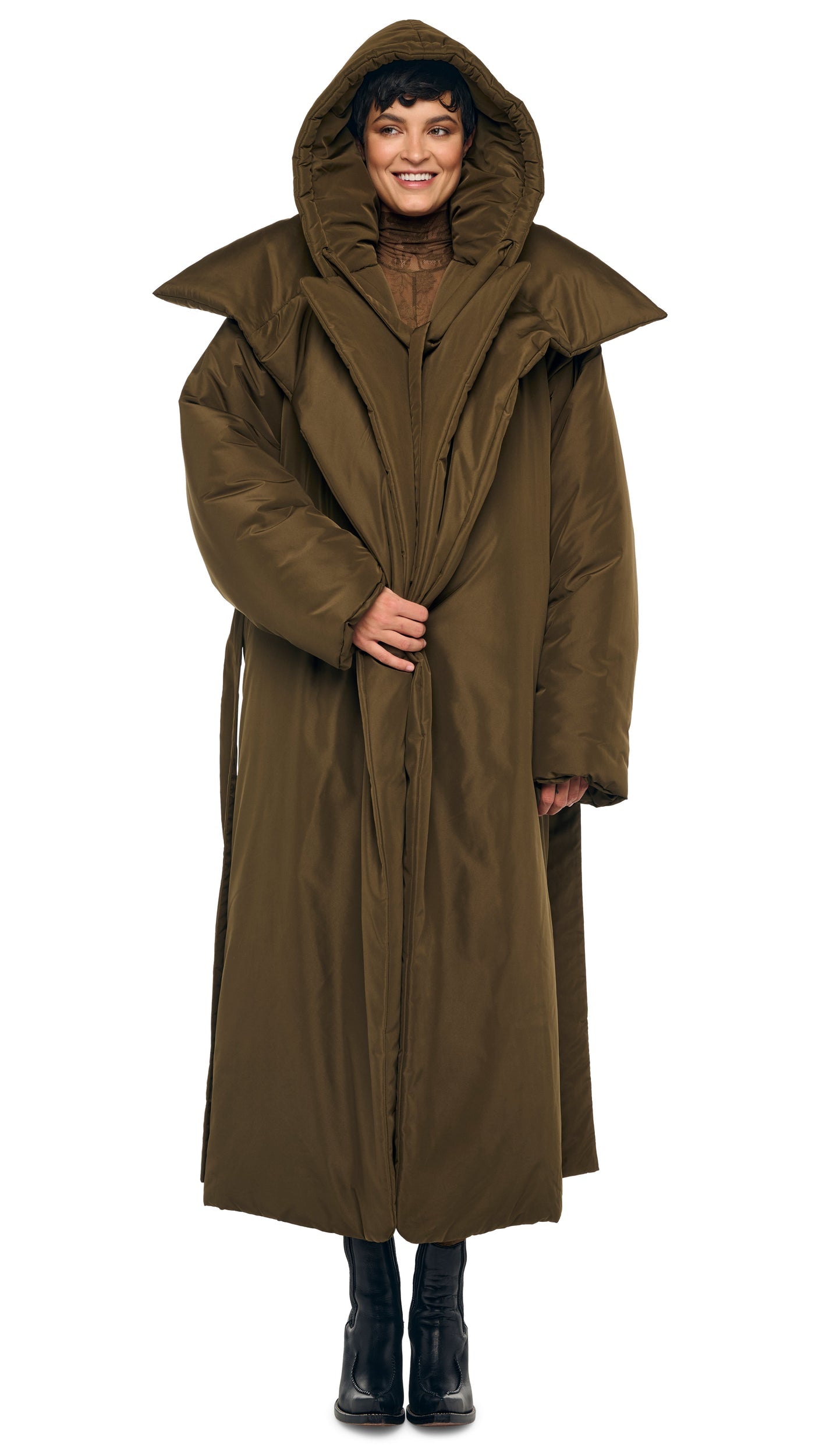 Norma Kamali HIGH COLLAR OS BF SLEEPING BAG COAT