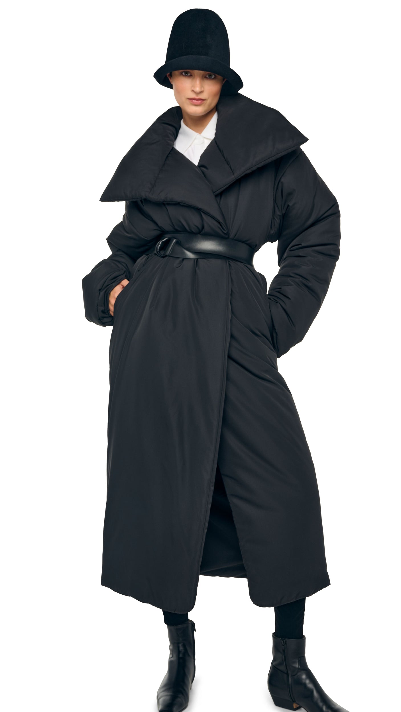 Norma Kamali HIGH COLLAR OS BF SLEEPING BAG COAT