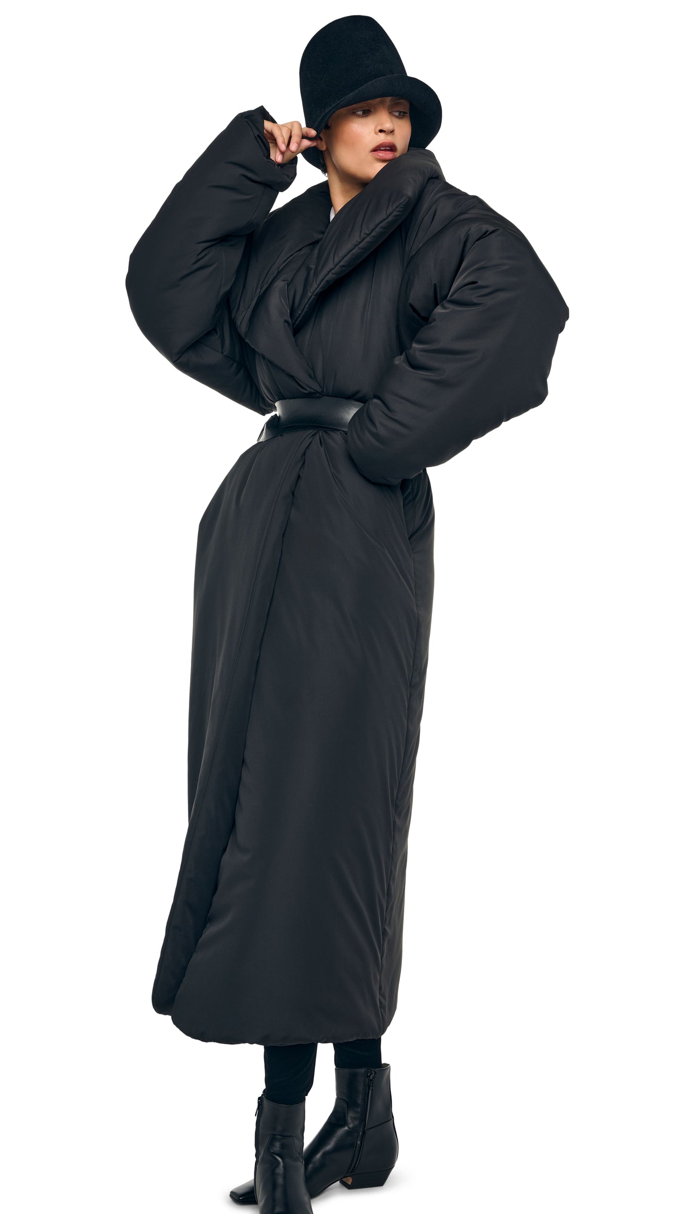 Norma Kamali HIGH COLLAR OS BF SLEEPING BAG COAT