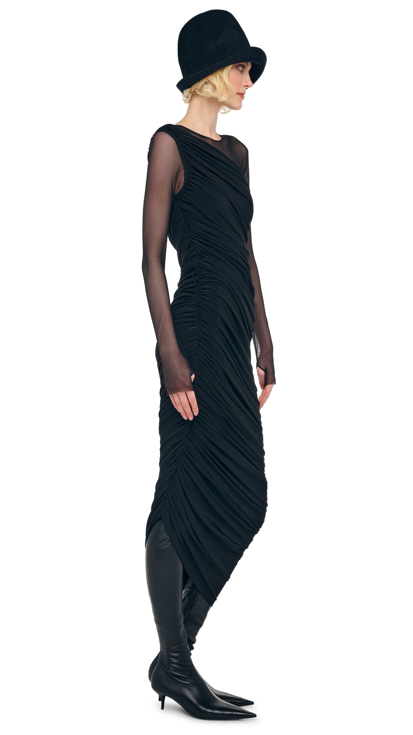 Norma Kamali LONG SLEEVE DIANA GOWN + LEGGING W/ FOOTIE