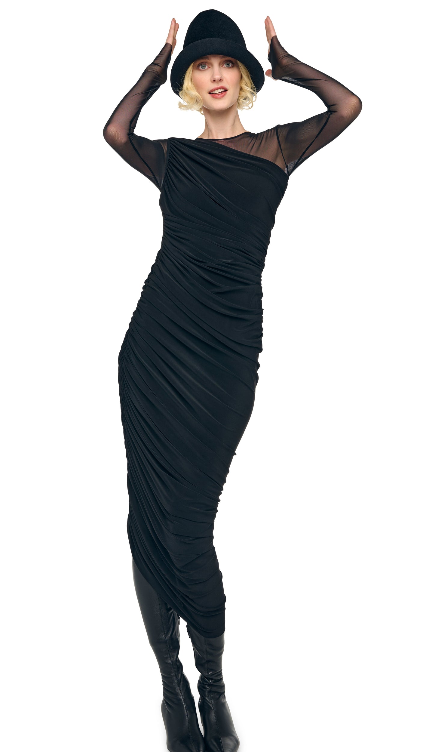 Norma Kamali LONG SLEEVE DIANA GOWN + LEGGING W/ FOOTIE