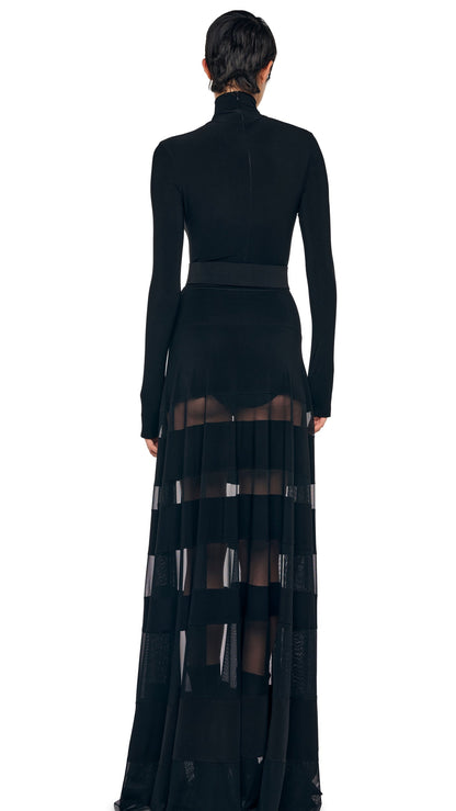 Norma Kamali SPLICED FLARED SKIRT TO FLOOR