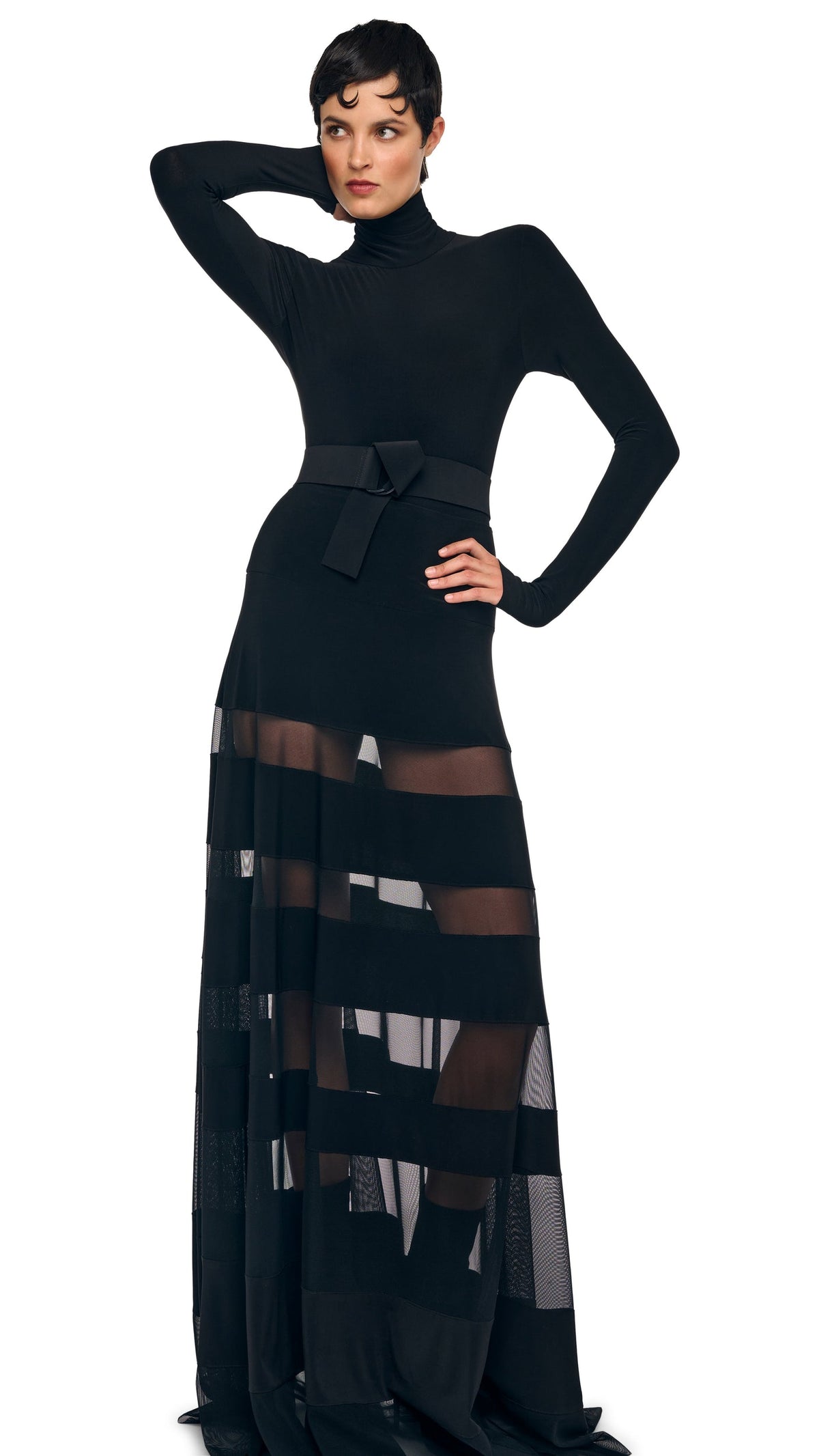 Norma Kamali SPLICED FLARED SKIRT TO FLOOR