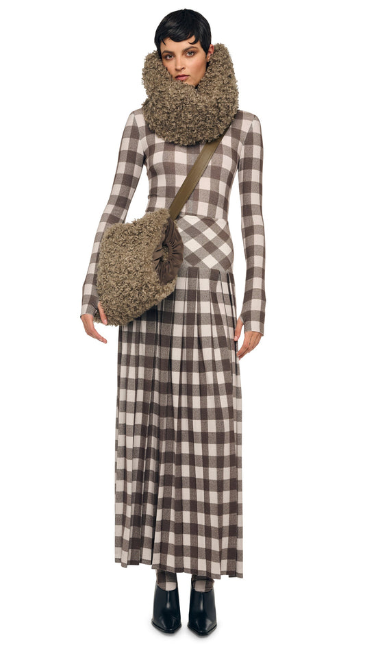 Norma Kamali PLEATED LONG SKIRT W/ SLIT