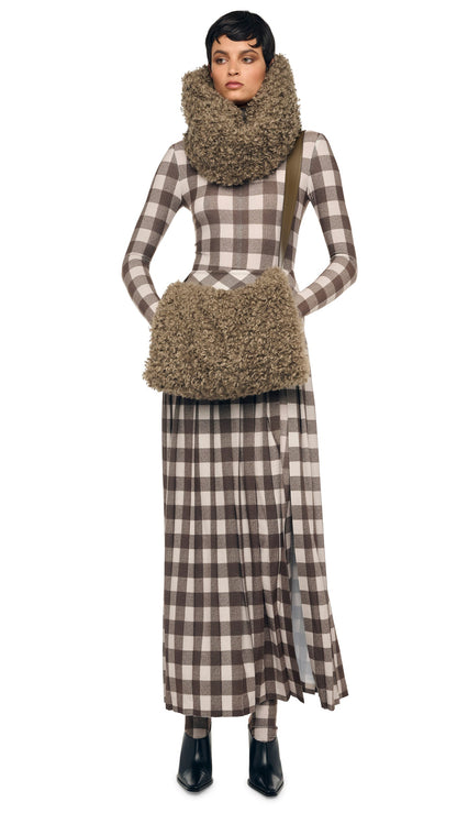 Norma Kamali PLEATED LONG SKIRT W/ SLIT