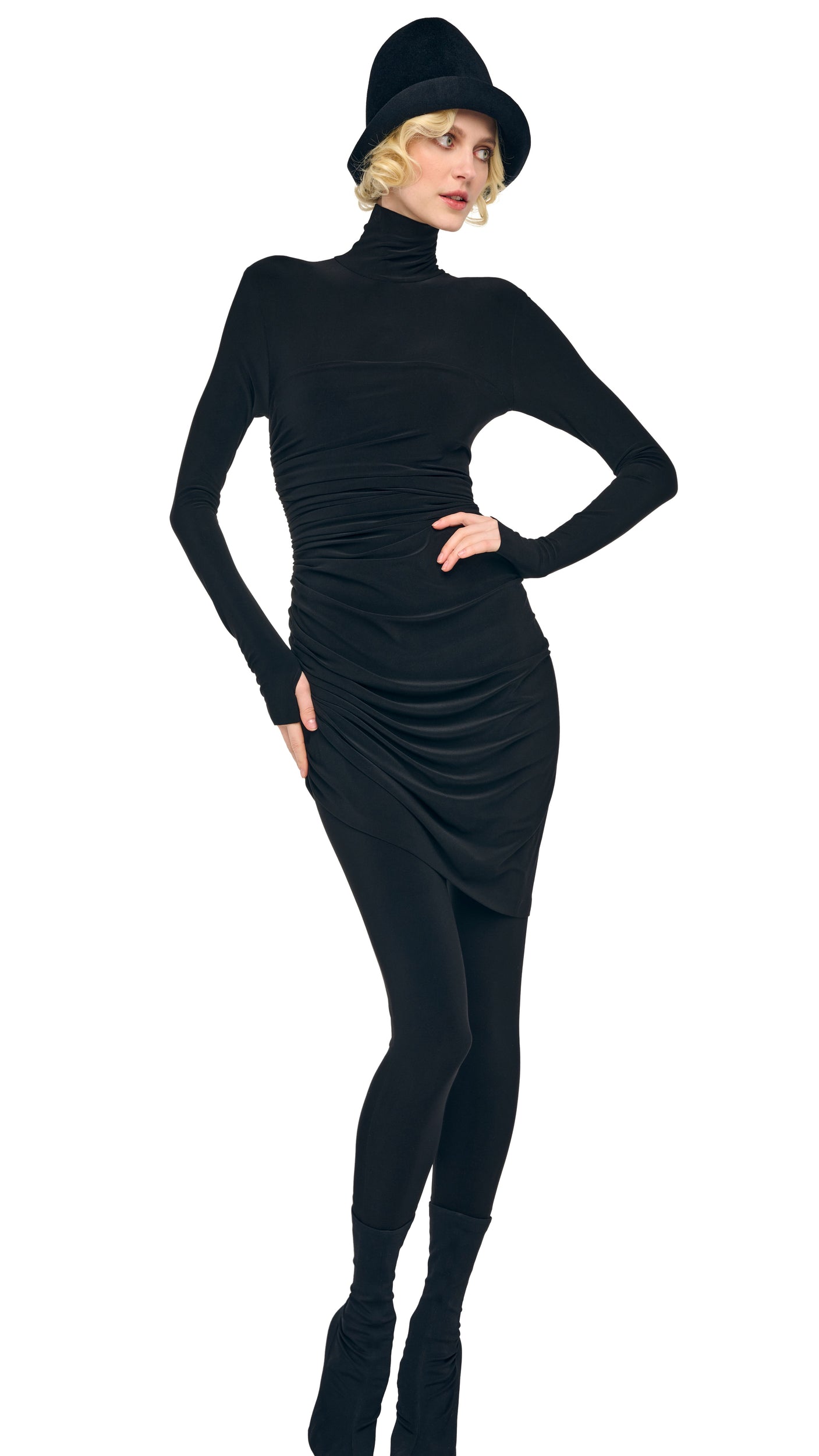 Norma Kamali DIANA MINI DRESS W/ CATSUIT