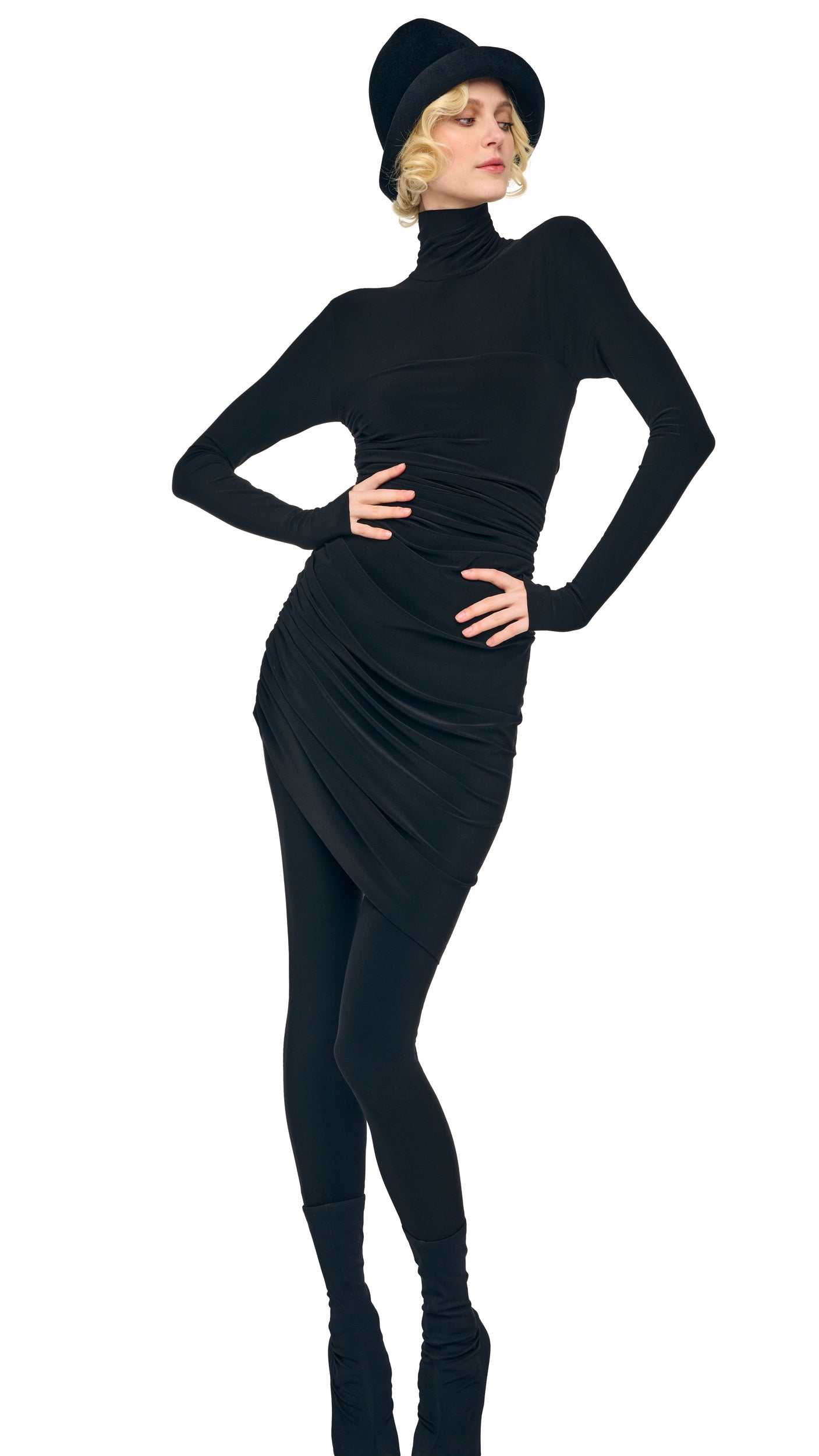 Norma Kamali DIANA MINI DRESS W/ CATSUIT