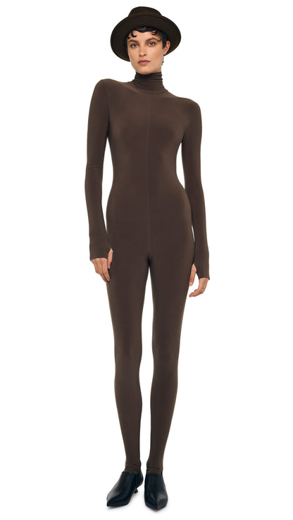 Norma Kamali LONG SLEEVE TURTLE CATSUIT W/ FOOTIE