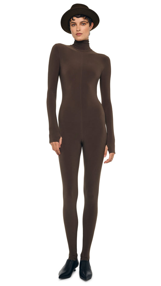 Norma Kamali LONG SLEEVE TURTLE CATSUIT W/ FOOTIE