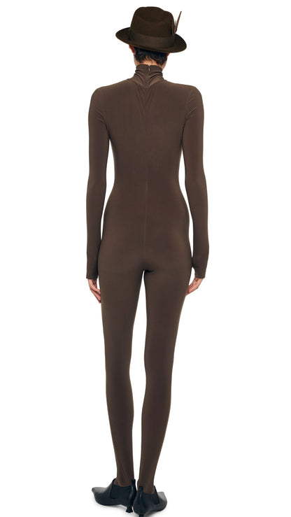 Norma Kamali LONG SLEEVE TURTLE CATSUIT W/ FOOTIE