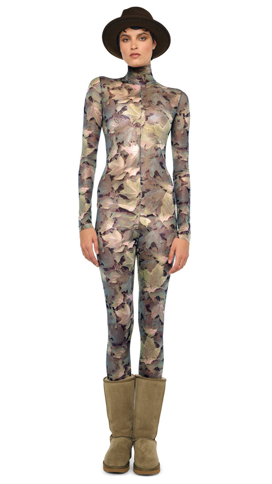 Norma Kamali LONG SLEEVE TURTLE CATSUIT W/ FOOTIE