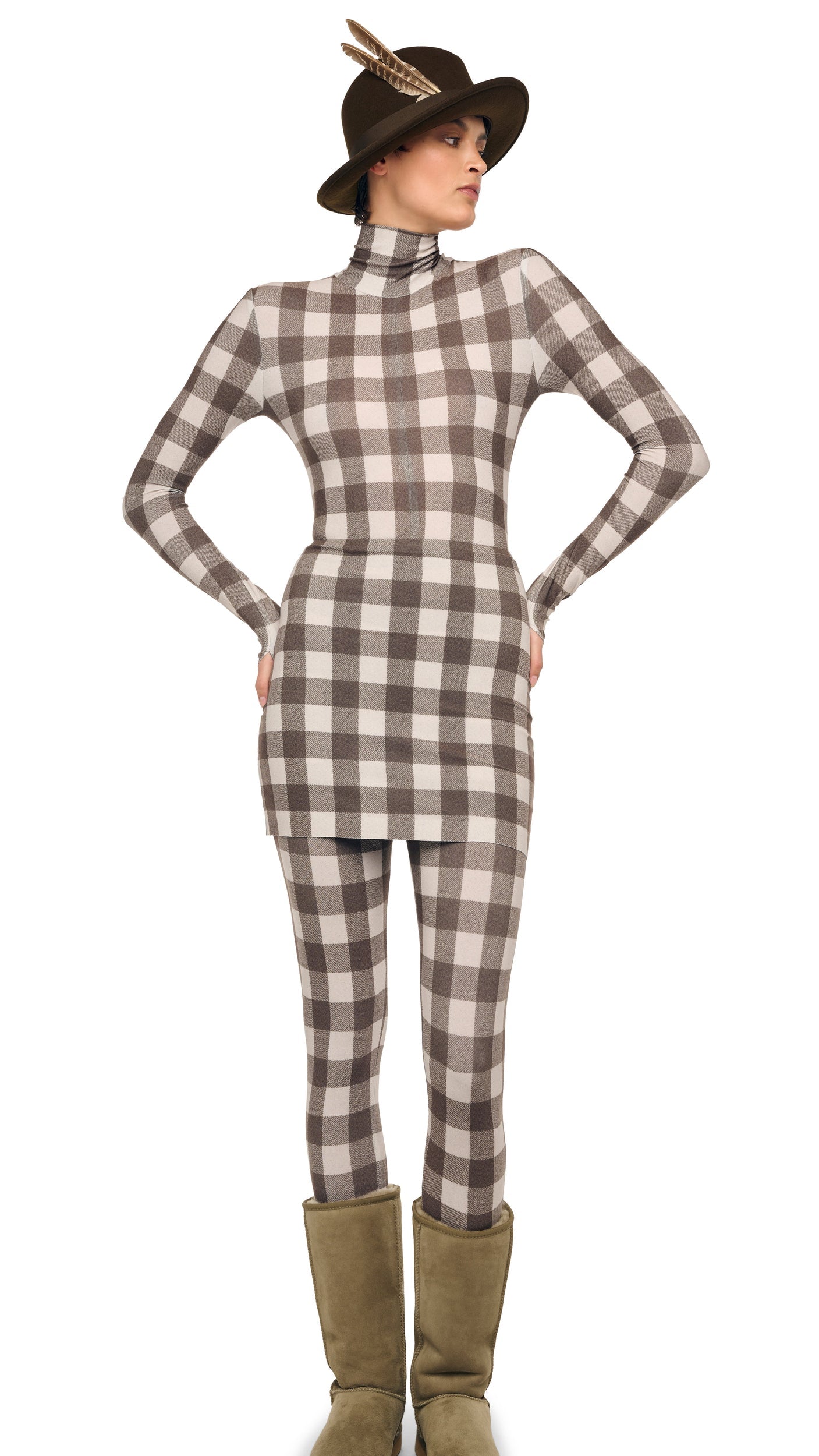 Norma Kamali LONG SLEEVE TURTLE CATSUIT W/ FOOTIE