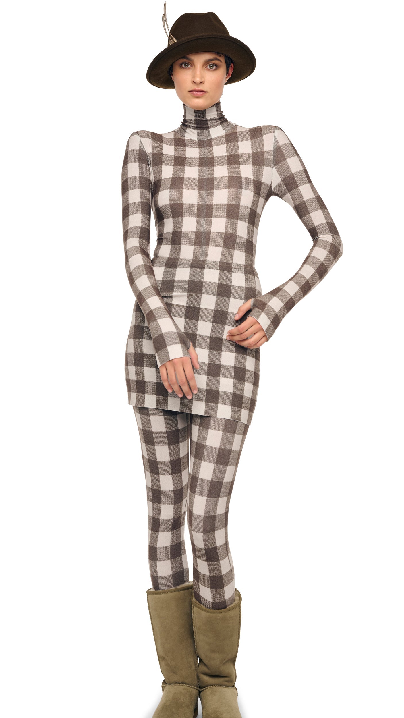 Norma Kamali LONG SLEEVE TURTLE CATSUIT W/ FOOTIE