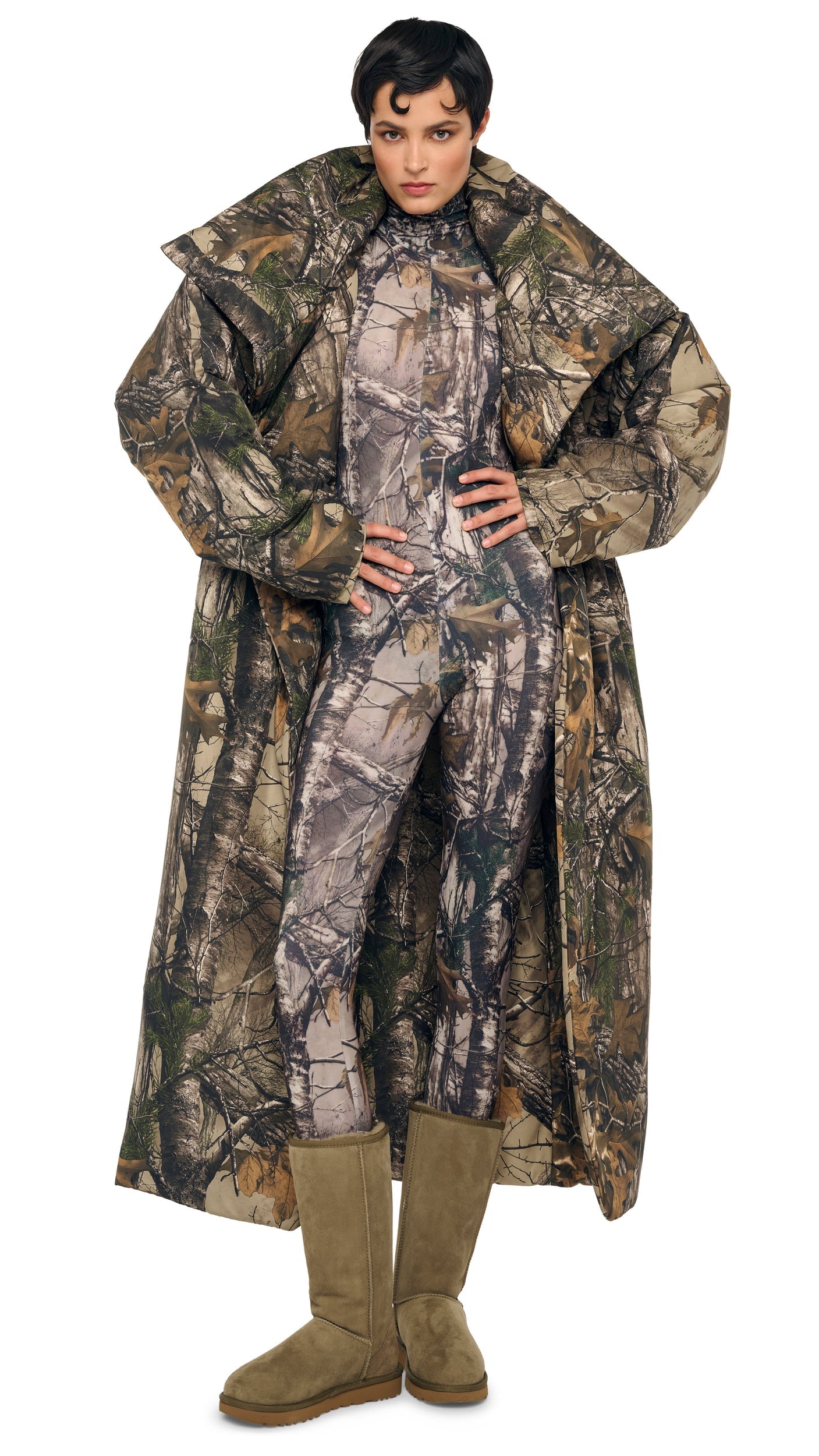 Norma Kamali LONG SLEEVE TURTLE CATSUIT W/ FOOTIE
