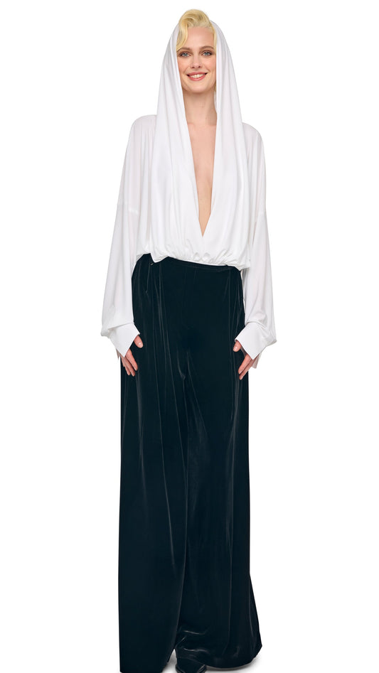 Norma Kamali HOODED SUPER OS BF NK SHIRT BODYSUIT